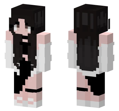 Black Hair Girl Minecraft skin