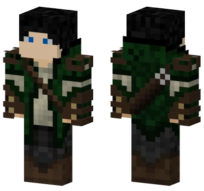 Black Haired Elf Archer Minecraft skin