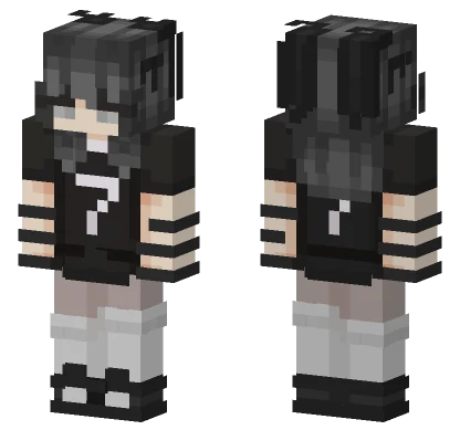 Black Hoodie Boy Minecraft skin