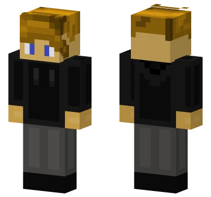 Black Hoodie Man Minecraft skin