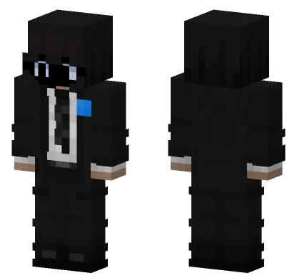 Black Hoodie With Blue Accents Minecraft skin