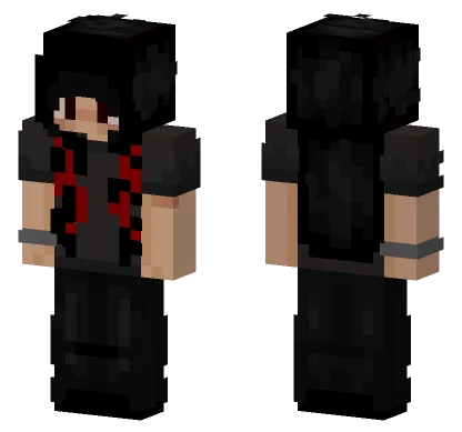 Black Hoodie With Red Accents Minecraft skin