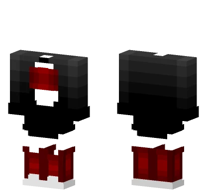 Black Jacket Red Croptop Outfit Minecraft skin