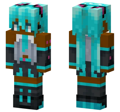 Black Miku Outfit Minecraft skin