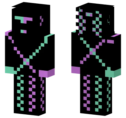 Black Out Teal Purple Gladiator Minecraft skin