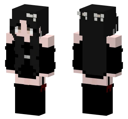 Black Outfit Girl Minecraft skin