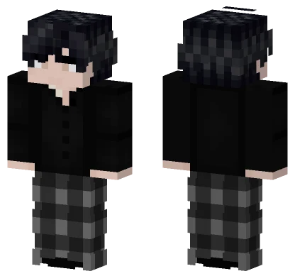 Black Plaid Boy Minecraft skin