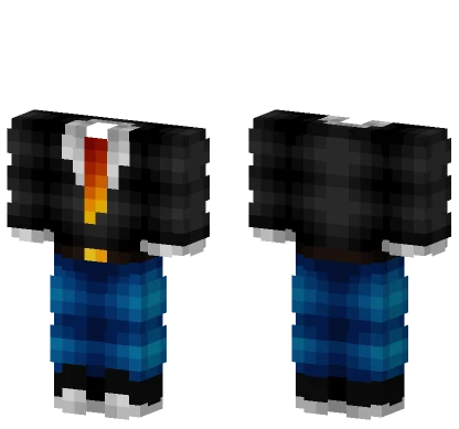 Black Suit Blue Jeans Fire Tie Minecraft skin