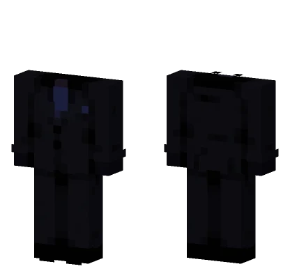 Black Suit Blue Tie Minecraft skin