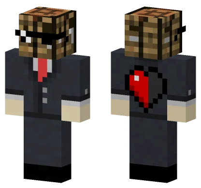 Black Suit Heart Minecraft skin