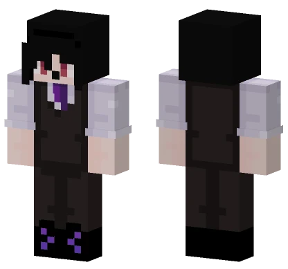Black Suit With Purple Tie Minecraft skin