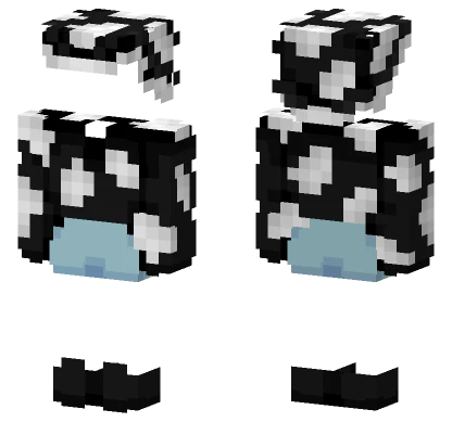 Black White Cowprint Hat Minecraft skin