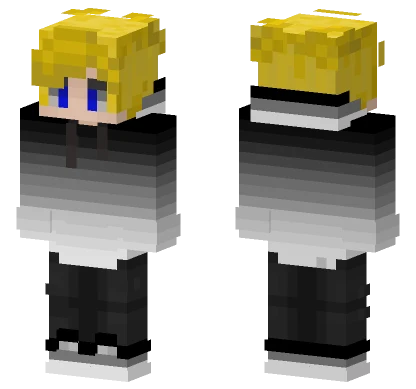 Blonde Black and White Hoodie Minecraft skin