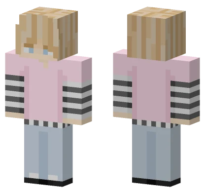 Blonde Boy Pink Shirt Minecraft skin
