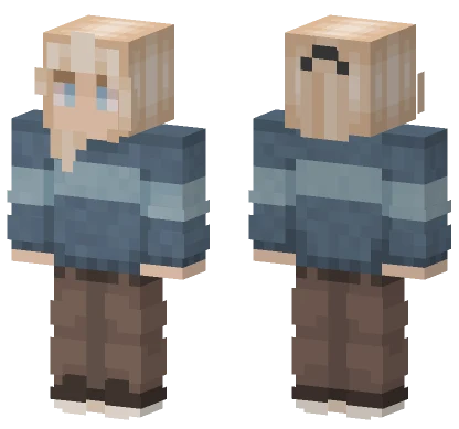 Blonde Girl Blue Sweater Minecraft skin