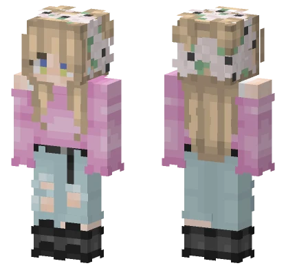 Blonde Girl Flower Crown Minecraft skin