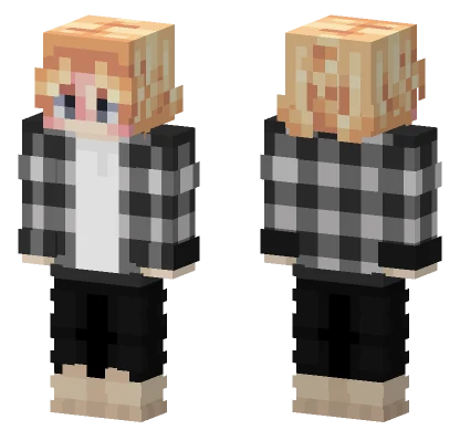 Blonde Girl Plaid Minecraft skin