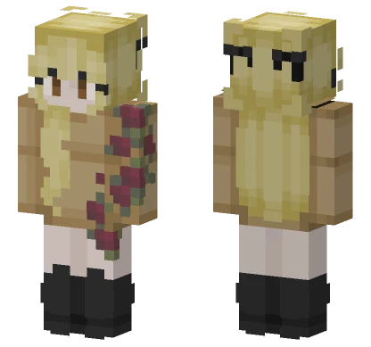 Blonde Girl With Roses Minecraft skin
