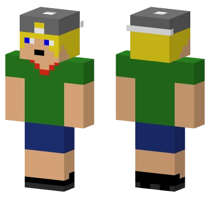 Blonde Hair Blue Shirt Minecraft skin