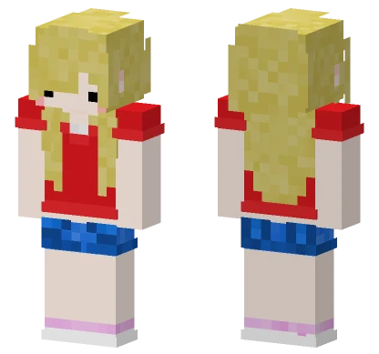 Blonde Pigtails Girl Minecraft skin