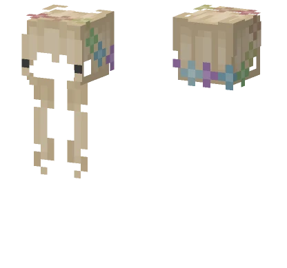 Blonde Rainbow Flower Crown Minecraft skin