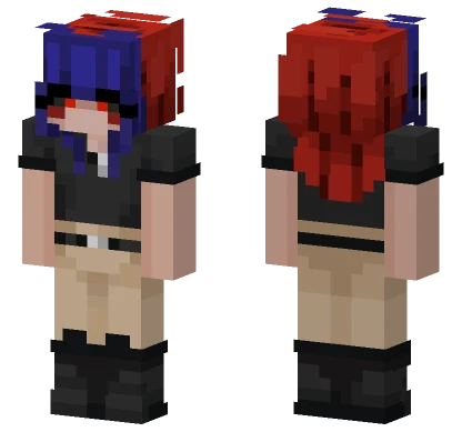 Bloody Blue Haired Figure Minecraft skin