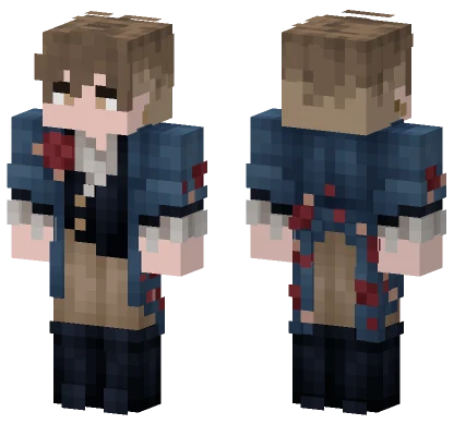 Bloody Blue Jacket Boy Minecraft skin