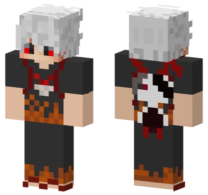 Bloody White Haired Boy Minecraft skin