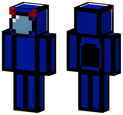 Blue Among Us Demon Minecraft skin