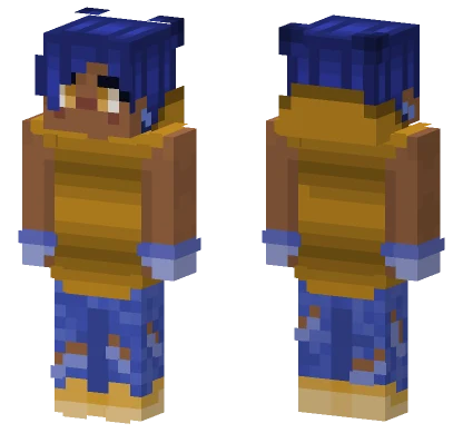 Blue And Orange Girl Minecraft skin