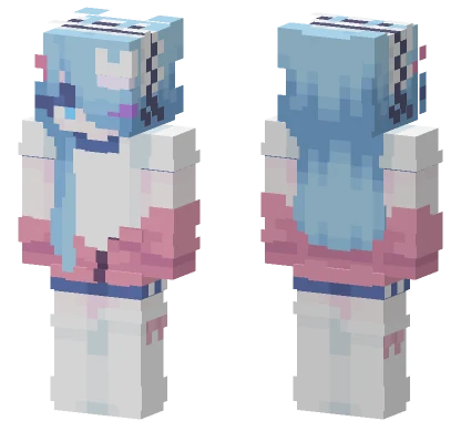 Blue And Pink Snowman Minecraft skin