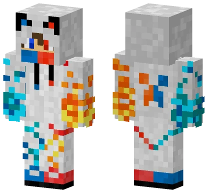 Blue And Red Fire Minecraft skin