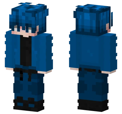 Blue Anime Boy Minecraft skin