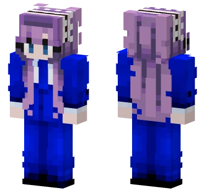 Blue Anime Girl Minecraft skin