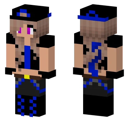 Blue Biker Devil Girl Minecraft skin