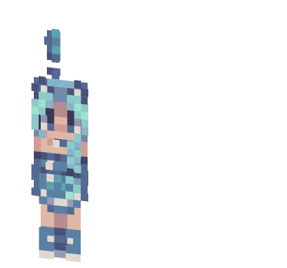 Blue Cat Ears Girl Minecraft skin