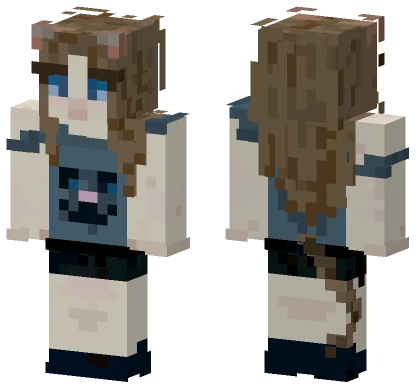Blue Catgirl Minecraft skin
