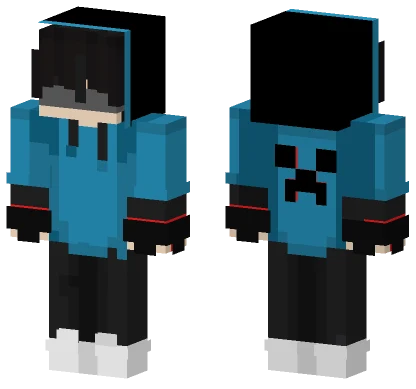 Blue Creeper Hoodie Minecraft skin