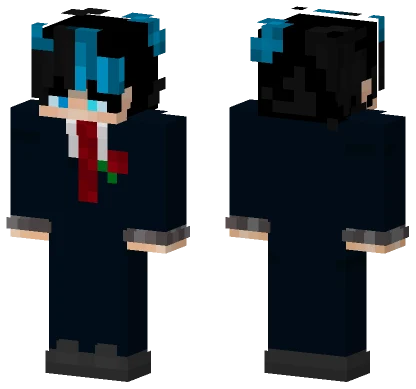 Blue Demon Men Costard Minecraft skin