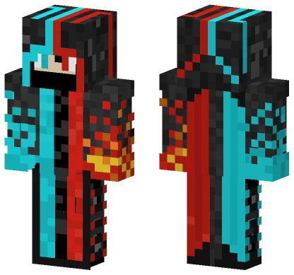 Blue Fire Red Fire Ninja Minecraft skin