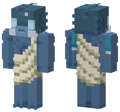 Blue Fish Creature Minecraft skin