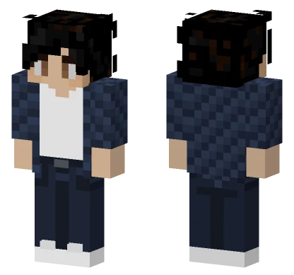 Blue Flannel Boy Minecraft skin