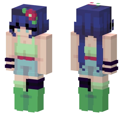 Blue Floral Summer Dress Minecraft skin