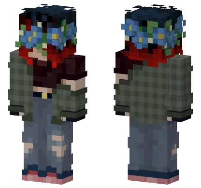Blue Flower Crown Minecraft skin