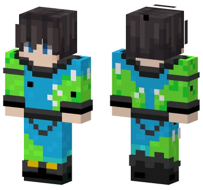 Blue Green Earth Boy Minecraft skin