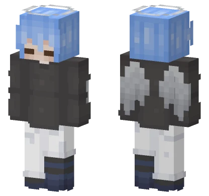 Blue Hair Angel Minecraft skin
