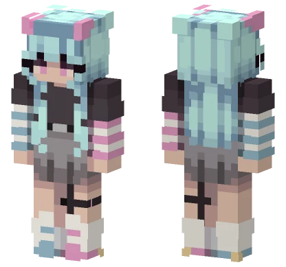 Blue Hair Girl Minecraft skin