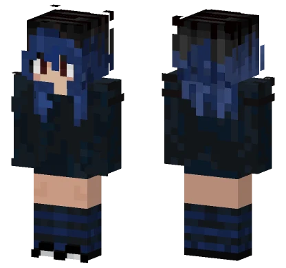 Blue Hair Girl Minecraft skin