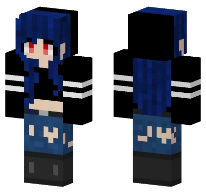 Blue Hair Girl Minecraft skin