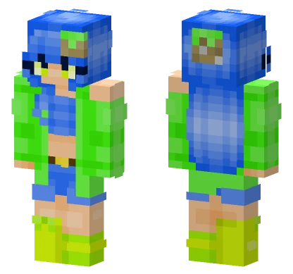 Blue Hair Girl Minecraft skin